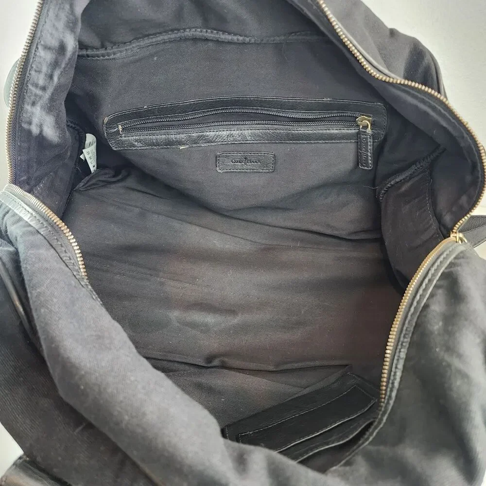RARE Jordan Brand x Cole Haan Black Leather Canvas Collab Weekender Duffle Bag